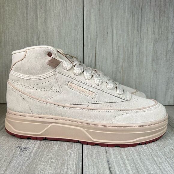 New Reebok Club C Geo Mid Canvas Chunky Platform Sneaker Womens Size 10.5 - Picture 1 of 11